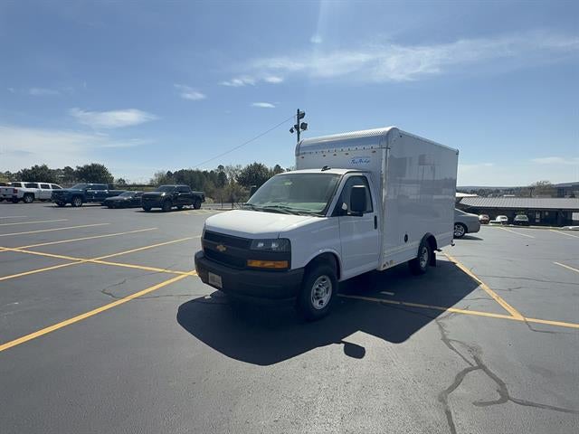 2025 Chevrolet Express Cutaway 3500 1WT in Summit White — front three-quarter view