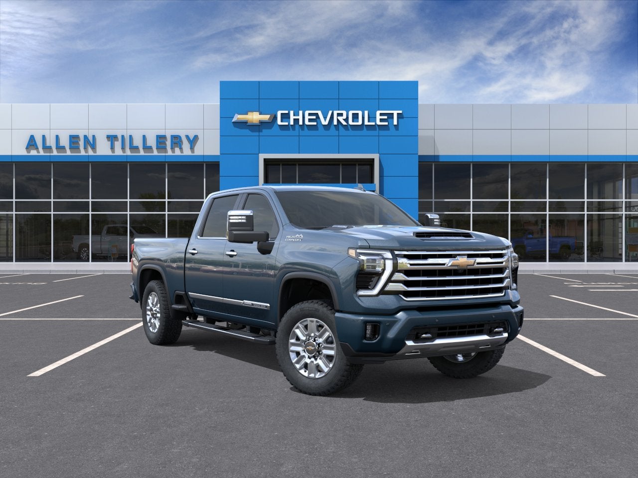 2026 Chevrolet Silverado 2500 HD High Country in Lakeshore Blue Metallic — front three-quarter view