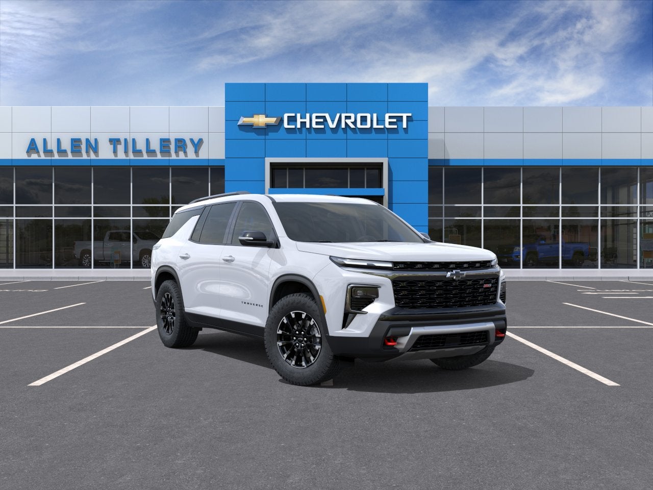 2026 Chevrolet Traverse Z71 in Polar White Tricoat — front three-quarter view