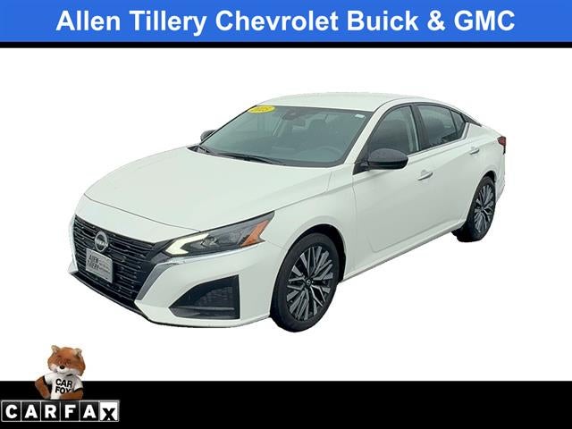 2025 Nissan Altima SV in Glacier White — front three-quarter view