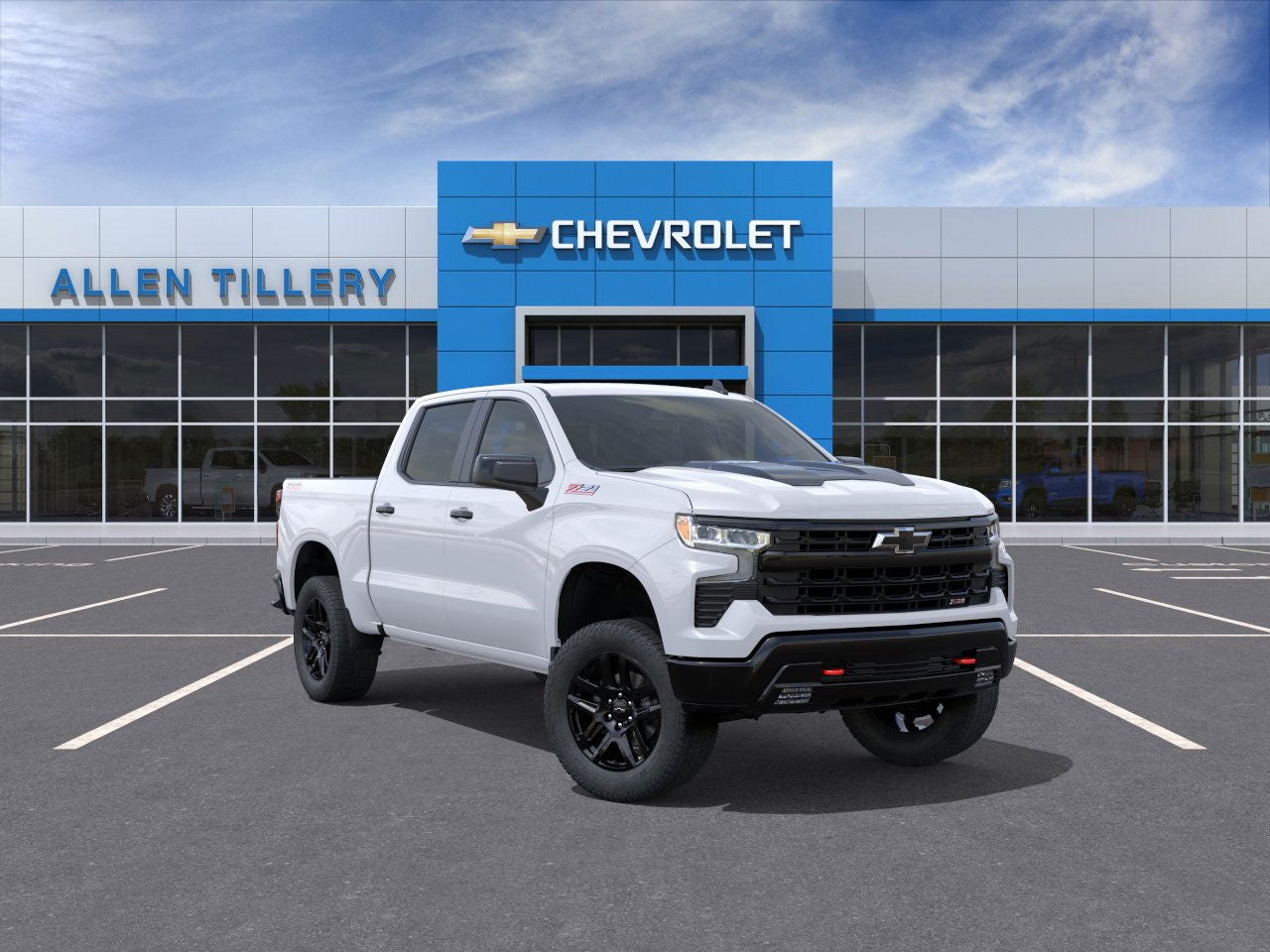 2026 Chevrolet Silverado 1500 LT Trail Boss in Summit White — front three-quarter view