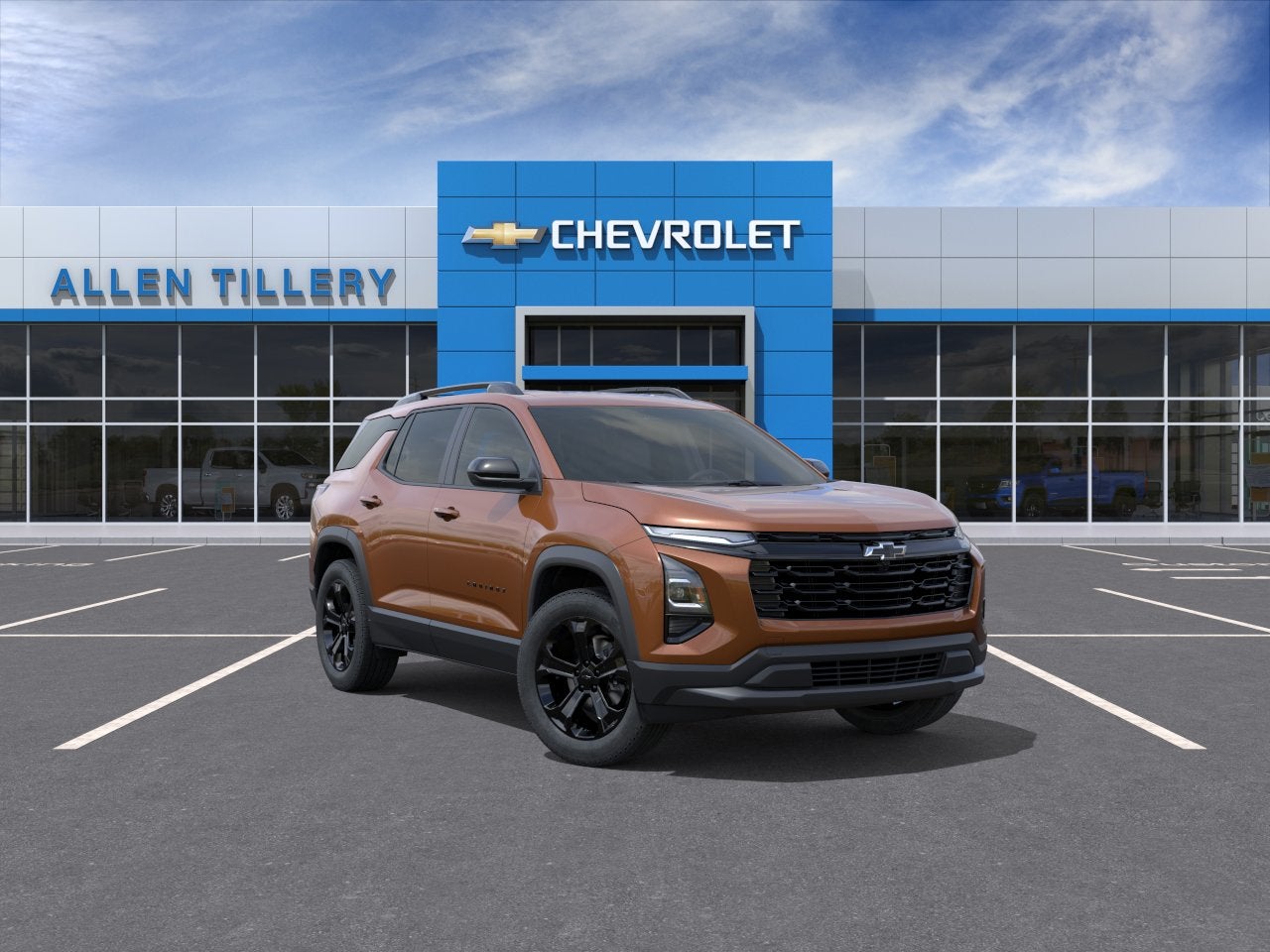 2027 Chevrolet Equinox LT in Autumn Harvest Metallic — front three-quarter view